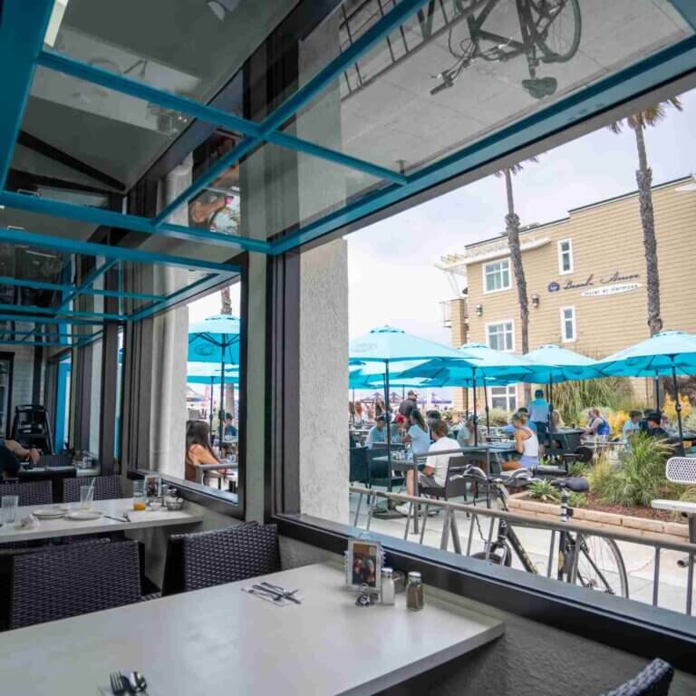 Outdoor seating at Good Stuff on the Strand